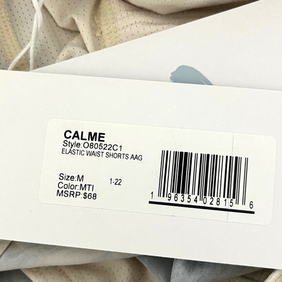 Johnny Was Calme Women's Medium Abstract Beige Running Shorts Elements NWT - Picture 10 of 12